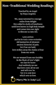 Non Traditional Wedding Ceremony Reading Touched By An Angel By Maya Angelou Wedding Ceremony Readings Wedding Ceremony Traditions Wedding Readings