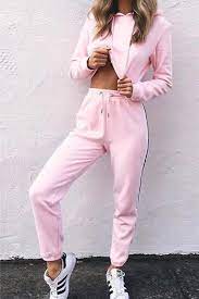 Women S Two Piece Sports Outfit Set Long Sleeves Crop Tracksuit Bestfashionhq Com Women Hats Fashion Fashion Hat Fashion