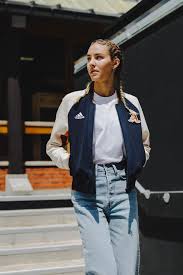 Black And White Varsity Jacket Outfit Adidas Vrct Jacket Blue Adidas Us Jacket Outfit Women Varsity Jacket Women Tomboy Fashion