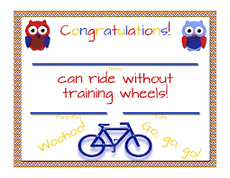 Bike Riding No More Training Wheels Free Printable Certificates Free Printable Certificates Printable Certificates Free Printables