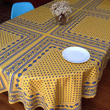 Provencal Cotton Tablecloth Table Cloth Blue Table Linens French Table Linens