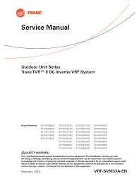 Outdoor Unit Series Type Trane Tvr Ii Dc Inverter Vrf System