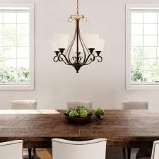 Hampton Bay 5 Light Oil Rubbed Bronze Chandelier With Frosted White Glass Shades Iay8115a 4 The Home Depot
