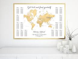 Custom Printable Wedding Seating Chart Featuring The World