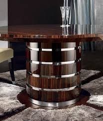 Dining Or Center Hall Circular Makassar Ebony Table With Inlaid Top Round Dining Table Modern Dining Table Steel Dining Table