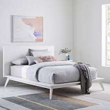 Mid Century Platform Bed White Bed Furniture White Bedroom Furniture Ikea Bedroom