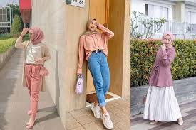 Inspirasi ootd rok plisket agar terlihat modis dan kekinian hai gadis.atasan utk rok prisket warna dusty pink ~ padanan anti norak buat atasan warna kuning musta atasan combat + rok prisket ukuran : 7 Padu Padan Hijab Dan Baju Warna Pink Salem Womantalk