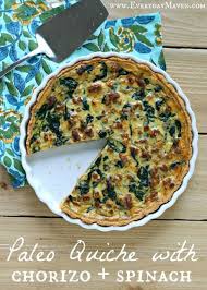 Paleo Quiche With Chorizo And Spinach With Savory Chorizo Sausage Spinach Shallots Large Eggs Coconut Milk Kosh Quiche Recipes Paleo Quiche Paleo Recipes