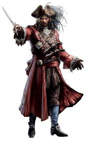 Assassin S Creed Iv Black Flag Blackbeard The Captain S Log Evocative Imagery For Prospero This Makes Him Look Like A Pirate Captain With The Large Hat Jackets And Red Clothing That Pirates Pirate Art Edwards Kenway