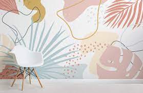 If you're interested in finding wallpaper options other than wall murals and tropical, you can further refine your filters to get the selection you want. Pink Blue Abstract Leaves Tropical Wallpaper Mural Hovia