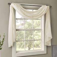 Charlton Home Bruggeman Solid Sheer Window Scarf Small Window Curtains Window Scarf Short Window Curtains
