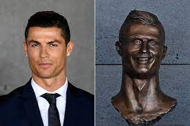 Cristiano ronaldo visits namesake madeira airport, for ceremony which honoured him. Cristiano Ronaldo Poses With Questionable Bronze Statue Time