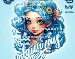 Aquarius Girl Zodiac PNG File