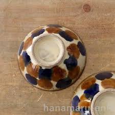 やちむん 沖縄陶器 やちむん與那城 4寸 マカイ 点打 飴 コバルト 茶碗 お茶碗 お茶わん お茶碗 やちむん 陶器