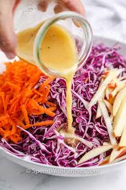 The fish is blackened in the oven, then served with tangy baja sauce and crisp cabbage slaw. Red Cabbage Slaw Quick Homemade Dressing Spend With Pennies