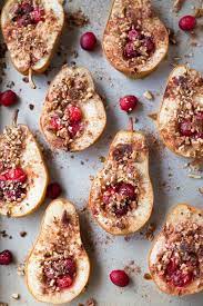 Baked Pears With Honey Cranberries And Pecans Recipe Pear Dessert Recipes Healthy Dessert Recipes Baked Fruit Recipes