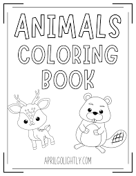 Download Free Printable Animals Coloring Book April Golightly