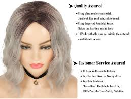 Amazon.com : Baruisi Silver Grey Ombre Bob Wig Short Wavy Side Part  Synthetic Heat Resistant Halloween Cosplay Wigs for Women : Beauty &  Personal Care