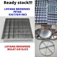 Pukul bahan b hingga putih gebu. Buy Loyang Brownies Loyang Congo Bar Dengan Cutter 25 Petak 36 Petak Cutter Set Brownies Mould Cutter Ready Stock 8inch 6in Seetracker Malaysia