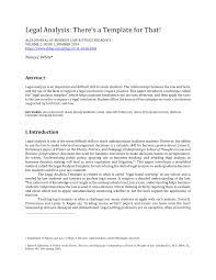 If you want to have an effective research paper follow these step by step guide in research paper writing which serves as a supplement of paper templates samples. Pdf Legal Analysis There S A Template For That