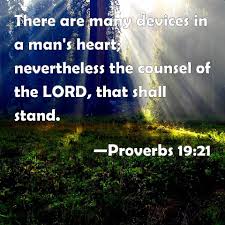 Proverbs 19:21 There are many devices in a man's heart ...