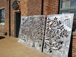 Wispy Tree Metal Privacy Screen Decorative Panel Outdoor Etsy Fence Art Decorative Panels Fence Design