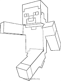 Suitable for kids of all ages. Minecraft Steve Coloring Pages Coloring Home