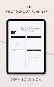 Free Photoshoot Planner Planner Social Media Planner Photoshoot