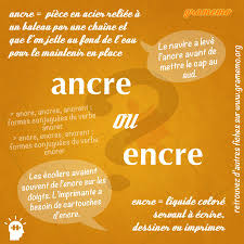 Gramemoancre Ou Encre Differencier Les Homophones Gramemo Apprendre L Anglais Parler Francais Les Homophones