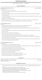 procurement analyst resume sample