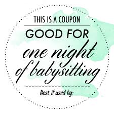 Nothing says thank you like gift cards to book a babysitter. Babysitting Coupons Ink Serif