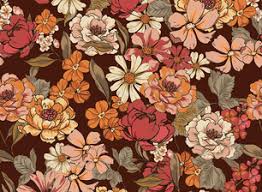 Groovy 60's and 70's flower power pattern. Modern Vintage 70 S Inspired Floral Pattern By Rosae Design Seamless Repeat Royalty Free Stock Pattern Patternbank
