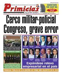 Portada Periódico Primicias, Lunes 08 de Julio, 2019 - Dominicana.do