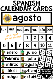 Spanish Calendar This Set Of Spanish Calendar Cards Is A Great Way To Highlight The Days Of The Learn Spanish Online Learning Spanish Spanish Classroom Decor