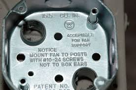 Here are the steps to install an electrical box that requires a brace and saddle: Electric Box For Ceiling Fan Install Doityourself Com Community Forums