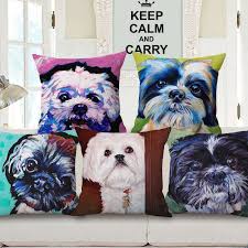 If your dog is large, you probably the interior cover is made a waterproof fabric while the outer cover is made of soft and plush suede and. Oil Painting Bichon Frise Dogs Cushion Covers Daschunds Sausage Dog Cushion Cover Decorative Linen Pillow Case For Sofa Couch Buy At The Price Of 4 54 In Aliexpress Com Imall Com