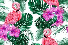 Tropical Birds And Flowers Wallpaper Pink Flamingos Tropical Pattern Tropical Painting Pink Flamingos Tropical Pattern