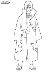 Akatsuki cloak itachi kids anime cosplay costumes cloak akatsuki robe capes halloween cosplay costume with headband ring. Akatsuki Itachi Para Colorear Imprimir E Dibujar Dibujos Colorear Com