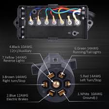 4 way flat socket to 7 way blade trailer plug connects tail, brake, reverse, turn signals, brakes and auxiliary power.works with all towing vehicles that works on most. Trailer Light Wiring 7 Way With Junction Boxes