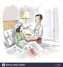 Tati may · song · 2021. Dieses Stockfoto Frau Krank Im Bett Mann Futtern Ihre Suppe A4mbr1 Aus Der Alamy Bibliothek Mit Millionen Von Stockfotos Illustration Stockfotografie Mann