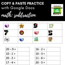 Copy Paste Practice Math Subtraction Google Version Math Subtraction Subtraction Math