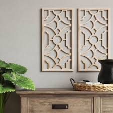 Set Of 2 Wood Lattice Wall Hanging Brown Threshold In 2021 Lattice Wall Large Wall Decor Frames On Wall