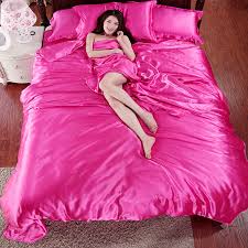 Get 5% in rewards with club o! Hot 100 Pure Satin Silk Bedding Set Home Textile King Size Bed Set Bedclothes Duvet Cover Flat Sheet Pillowcases Wholesale Buy Cheap In An Online Store With Delivery Price Comparison Specifications Photos And Customer
