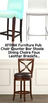 Xfpink Furniture Pub Chair Counter Bar Stools Dining Chairs Faux Leather Breakfa Xfpink Furniture Pub Chair Counter Bar Breakfast Chairs Bar Stools Pub Chairs