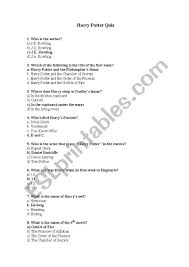 Most lines in harry potter and the prisoner of azkaban. Harry Potter Quiz Esl Worksheet By Elatiff6