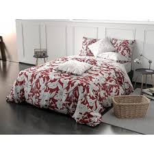 Un large choix à portée de main ! Parure De Housse De Couette Rabat 40 Cm Coton Rouge 220x240 Cm Bonheur Maisons Du Monde