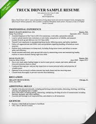 Truck Driver Resume Resume Examples Resume Online Resume
