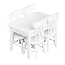 6 20 item list by avid admirer 4 votes. New Style Teydhao 5 Pcs 1 12 White Wood Mini Dining Table Chair Model Set Doll Accessories Furniture Miniature Bedroom Furniture Kids Pretend Toys Set Birthday Gift For Girls Boys Toddlers