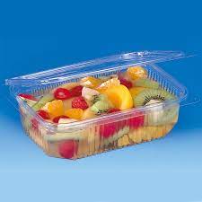 Clear rectangle plastic box container for desserts/fruit/salad/pasta bpa free. Masher S Disposables