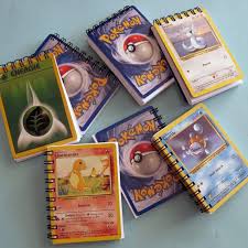 Last week we folded mini science journals from 1 sheet of paper. Mini Pokemon Notebook Recycled Trading Cards Etsy Pokemon Diy Pokemon Cards Pokemon Birthday